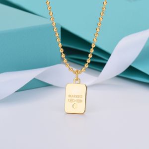 S925 Silver Long Beads Chain Shield Designer Pendant Necklace For Women 18k Gold Luxury Brand Elegant tröja Halsband smycken gåva