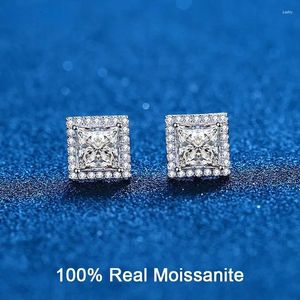 Stud Earrings Princess Cut Moissanite 2CT4CT Studs 925 Sterling Silver Lab Diamond GRA Pass Luxury Jewelry For Gift