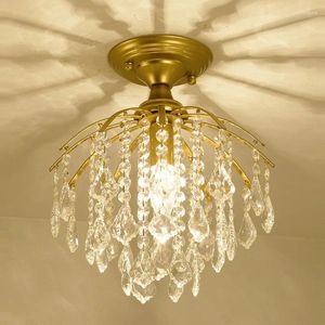 Chandeliers LED Modern Crystal For Foyer Aisle Gold Pendent Lamps Bathroom Home Decor Indoor Lighting Fixtures Minimalist Lights