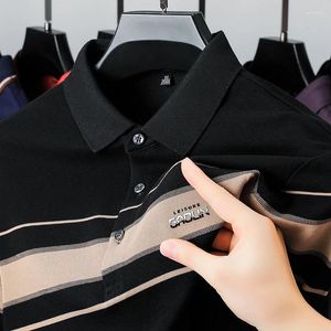 Polo da uomo Polo a maniche lunghe con decalcomania di marca 2023 T-shirt con risvolto a righe di moda di fascia alta primavera e autunno