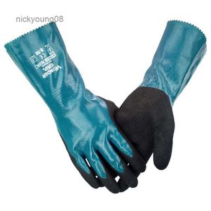 Fingerless Gloves Wonder Grip WG-528L Oil-proof Long tube Anti-cut Safety Work Glove Waterproof GlovesL231017