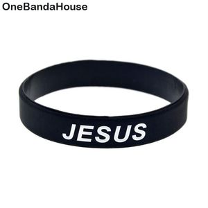 1PC Jesus Cross Fair and Love Silicone Rubber Wristband Black Religious Faith Gift no Gender Jewelry300r