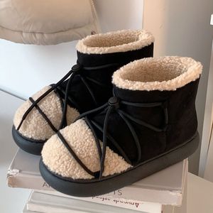Designers Designer botas de pelúcia quentes em botas de inverno Shoelace mocha marrom marrom marrom botas de neve quente de inverno esportes 36-41