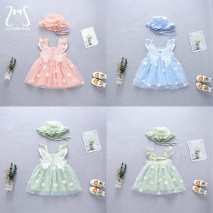 Vestidos da menina 2 pçs / set doce bebê menina princesa festa fio vestido de noite sem mangas criança bonito asas crianças roupas enviar chapéu 0 a 3 anos crianças 231016