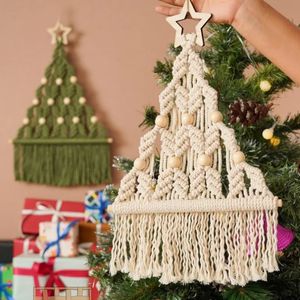 Gobeliny boho bożonarodzeniowe dekoracje świąteczne świąteczne sztuka Macrame Xmas wystrój świąteczny dekoracje ścienne wisząca dekoracja makrama chrismas prezent 231017