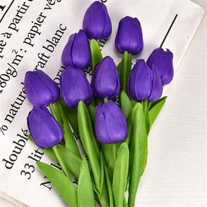 Decorative Flowers Tulip Flower Artificial Bouquet PE Foam Fake For Wedding Ceremony Decor Home Garden