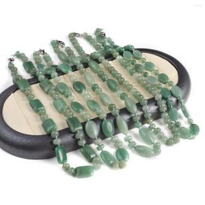 Gargantilha boho natural verde aventurina jade contas colar coração cristal cura reiki jóias acessórios