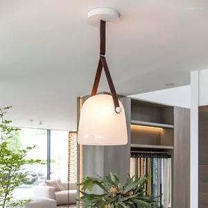 Pendant Lamps Nordic Smoky Glass Lights Living Room Kitchen Light Fixtures Modern Led Hanging Lamp Suspension Luminaire For Staircase