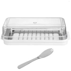 Geschirr Sets Butter Crisper Container Haushalt Lagerung Geschirr Quadratische Behälter Deckel Kunststoff El Vintage Tablett