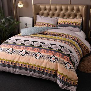 Bedding sets Bohemia Style Printed Set King Size Boho Vintage Twill Duvet Cover and Pillowcases Soft Comfor Comforters Covers 231017