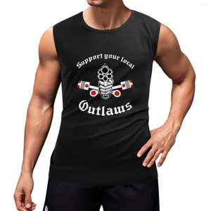 Herrtankstoppar Outlaw MC Support Gift Halloween Day Thanksgiving Christmas Top Man Vest for Boy