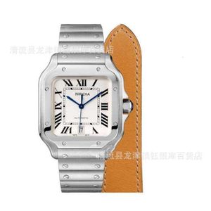 커플 시계 Cartiier Luxury Watch 남자 3 핀 석영 스퀘어 시계 두 번째 스위핑 운동 캘린더 316 시계 27x37mm 방수 카트 시계 38dfl