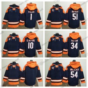 DIY-Designer Justin Fields Hoodie Dick Butkus Chase Claypool Payton Brian Urlacher Winter-Plüschpullover mit Kapuze Ins Fashion Students Frühlings- und Herbst-Team-Hoodies