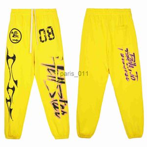 Pantaloni da uomo pantaloni firmati pantaloni tecnici in pile pantaloni da uomo Hellstar Giallo nero verde Street hip hop abbigliamento sportivo casual per uomo e donna x1017