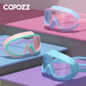 Goggles Çocuklar Ayarlanabilir Yüzme Gkges Büyük Çerçeve Anti Sis Yüzme Camları Açık UV Koruma Gözlük ile Yüzme Gözlük