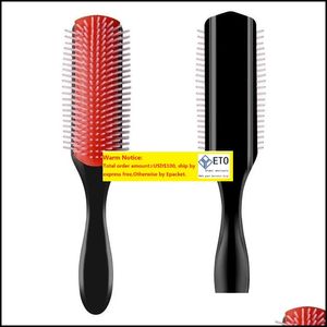 Hair Brushes Hair Brushes Brush 9Rows Detangling Denman Der Hairbrush Scalp Masr Straight Curly Wet Styling Comb275P Drop Delivery ZZ