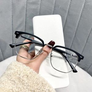 Солнцезащитные очки с защитой от Blu-ray, очки для близорукости, мужские, студенческие, в литературном стиле, суперлегкие, удобные, в полуоправе, женские