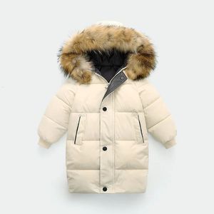 Casaco de inverno moda crianças jaquetas grossas adolescentes casacos quentes parkas crianças roupas para 3-10 anos menino menina grande gola de pele outerwear 231017