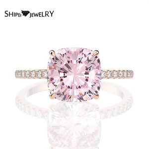 Shipei 925 Sterling Silver Radiant Pink Greated Moissanite Diamonds Gemstone Wedding Fine Jewelry Engagement Rose Gold Rings J0112268X