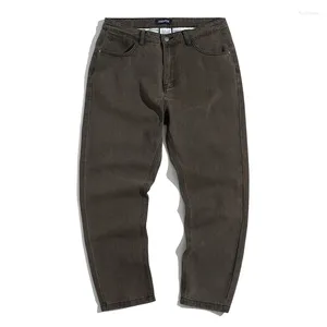 Jeans da uomo Pantaloni da uomo Casual Tinta unita Multi tasche Vita media Cargo Pantaloni moda taglie forti Abbigliamento quotidiano maschile