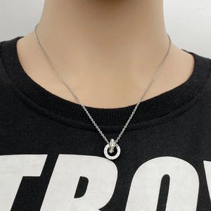 Pendant Necklaces Fashion Wild Necklace Digital Female Double Round Buckle Simple Accessories