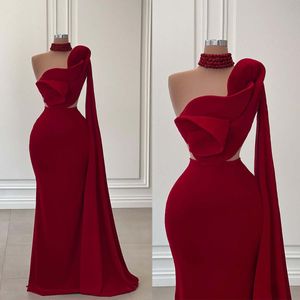 Elegant Evening Dresses Sexy One Shoulder Ruffles Flowers Party Banquet Dance Party Prom Gowns Robes De