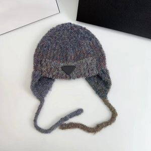 beanie triangel hattar designer hatt lyx vinter ull varma mössa mössor för kvinnors monterade hatt kashmir öronskydd mode utomhus