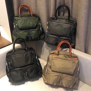 Korean Backpack High-grade Nylon Cloth Multi Pocket Versatile Fashion Travel Double Shoulder Leisure Dual-purpose Single Shoulder Messenger Bag 230615