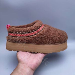 2023 Tasman Slippers Chestnut Fur Slides Sheepskin Shearling Tazz New Mules Women Men Ultra Platform Boot Slip-on Shoes Suede Upper Fall Winter Mini Belle 2.06