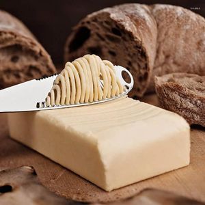 Messer 430 Edelstahl Käsemesser Multifunktionsbutter mit Loch gezahnt Backlack Brot Marmelade Frühstückswerkzeuge