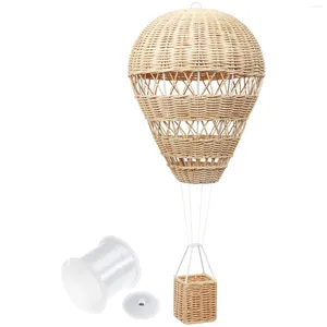 Pendant Lamps Rattan Woven Air Balloon Rattan-woven Airplane Toys Baby Wicker Wall-mounted Iron Wire Ceiling Light Covers Decorative