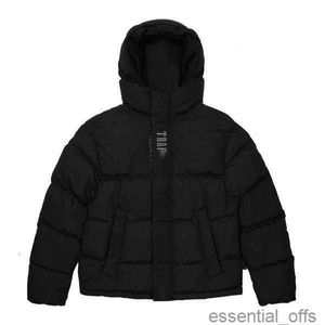 Trapstars londres decodificado com capuz puffer 2.0 gradiente preto jaqueta masculina bordado térmico com capuz casaco de inverno topos XS-XLLWXK