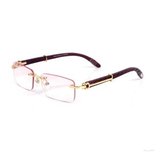 occhiali da sole firmati di lusso Montature per occhiali aste in legno con montatura in metallo Full Rim Semi Rimless forma rettangolare per uomo donna accessori per occhiali ven