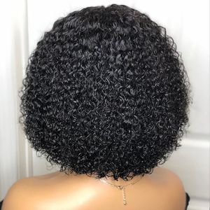 Perucas sintéticas cranberry curto encaracolado bob peruca de cabelo humano molhado e ondulado perucas dianteiras para mulheres onda de água bob peruca malaio laço 13x4 peruca frontal