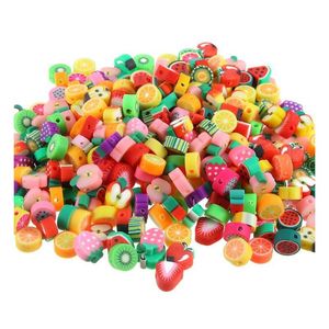 Ceramic, Clay, Porcelain 300Pcs/Lot Diy Jewelry Polymer Clay Beads Fruit Pieces Mix Design Bracelet Accessory Making Jewelry Loose Bea Dhqzc