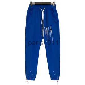 Calças masculinas calças masculinas de alta qualidade carta impressão colorido respingo calças casual jogger 2 cores streetwear sweatpants hombre carga x1017