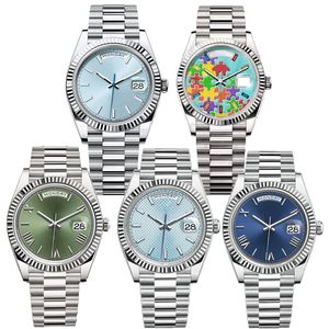 Designer relógio masculino relógios homem relógio dia data relógio de pulso automático 40mm 2813 movimento automático safira vidro aço inoxidável pulseira presidencial orologio relógios