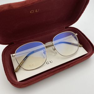 Luxury G Designer Glasögon Trend Retro Fashion Women Round 18K Gold Metal Frame Optical Solglasögon Original Brand Box Case Packing