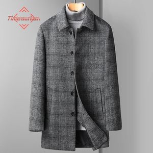 Men's Wool Blends Brand Winter Warm Down Jacket Parkas Men's Coat Fashion Autumn Clothing Windproof Woolen Slim Adjustable Vest Parkas Male 231016