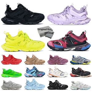 With Box Triple S 3.0 Men Women Dress Shoes High Top Sneakers Light Blue Pink All Black White Pink grandfather Purple Beige Designer Heel Loafers Woman Mens Trainers