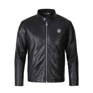 PLEIN BEAR Winter Herbst Männer Mantel Jacke Schlank Kunstleder Motorrad PU Faur Jacken langarm Oberbekleidung Mäntel 841619