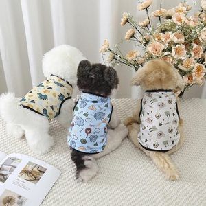 Dog Apparel 2023 Cute Bear Pet Vest Thin Breathable T-shirt For Small Dogs Cartoon Chihuahua Coat Soft Cat Pullover Clothes