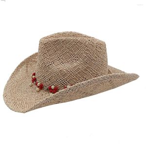 Wide Brim Hats Handmade Jazz Cowboy Hat Woven Straw Men's And Women's Outdoor Sunshade Beach