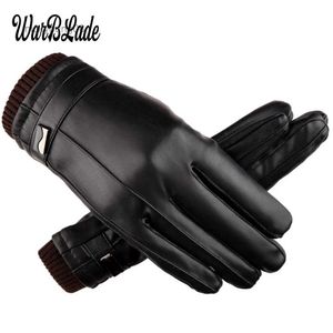 Fingerless Gloves 2018 Nya mäns lyxiga PU -läder Vinter som kör varma handskar Kashmir Taktiska handskar Black Drop Shipping High QualityL231017