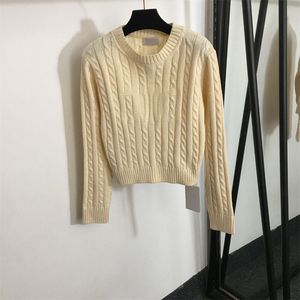 Vintage V neck Womens designer crochet sweaters luxury winter soft warm wool blend jumper tops Knitted sweater tops women knitwear pullover clothes