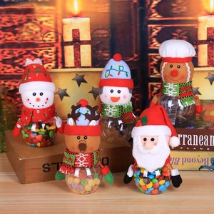 Christmas candy cans plastic transparent gift boxes elderly snowmen elk Christmas supplies decorative children's small gifts