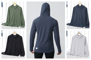 lulu LU-1090 Autumn new men's hooded hoodie running sports fitness clothes Breathable casual long-sleeved T-shirt High quality