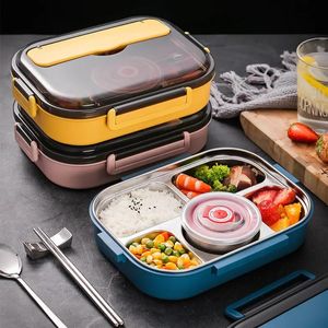 Bento caixas recipiente de alimentos bento caixa de almoço de aço inoxidável para crianças armazenamento de alimentos isolado caixa de lanche japonês café da manhã com sopa 231013