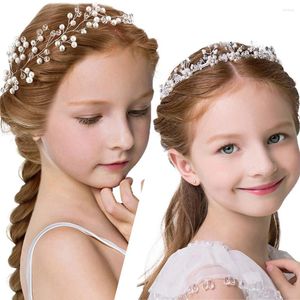 Klipy włosów Wedding Flower Crown Księżniczka nakryta głowy Rhinestone Głowa Zasłona Kryształowa tiara dla dziewcząt