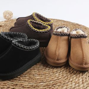 Top Kids Criança Tasman Chinelos Uggies Trança Tazz Sandálias Bebê Sapatos Chestnut Fur Slides Pele De Carneiro Shearling Clássico Ultra Mini Bota Winter Mules Austrália Sapatos G